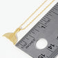 18K Gold Dipped Brushed Brass Whale Tail Pendant Necklace