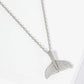 18K Gold Dipped Brushed Brass Whale Tail Pendant Necklace