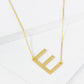 18K Gold Dipped Brushed Metal Initial Alphabet Letter Pendant Necklace