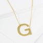 18K Gold Dipped Brushed Metal Initial Alphabet Letter Pendant Necklace