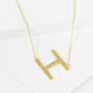 18K Gold Dipped Brushed Metal Initial Alphabet Letter Pendant Necklace