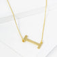 18K Gold Dipped Brushed Metal Initial Alphabet Letter Pendant Necklace
