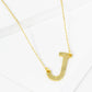 18K Gold Dipped Brushed Metal Initial Alphabet Letter Pendant Necklace