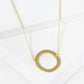 18K Gold Dipped Brushed Metal Initial Alphabet Letter Pendant Necklace