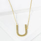 18K Gold Dipped Brushed Metal Initial Alphabet Letter Pendant Necklace