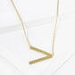 18K Gold Dipped Brushed Metal Initial Alphabet Letter Pendant Necklace