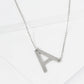 18K Gold Dipped Brushed Metal Initial Alphabet Letter Pendant Necklace