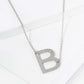 18K Gold Dipped Brushed Metal Initial Alphabet Letter Pendant Necklace