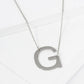 18K Gold Dipped Brushed Metal Initial Alphabet Letter Pendant Necklace