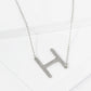 18K Gold Dipped Brushed Metal Initial Alphabet Letter Pendant Necklace