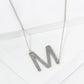 18K Gold Dipped Brushed Metal Initial Alphabet Letter Pendant Necklace