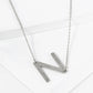 18K Gold Dipped Brushed Metal Initial Alphabet Letter Pendant Necklace
