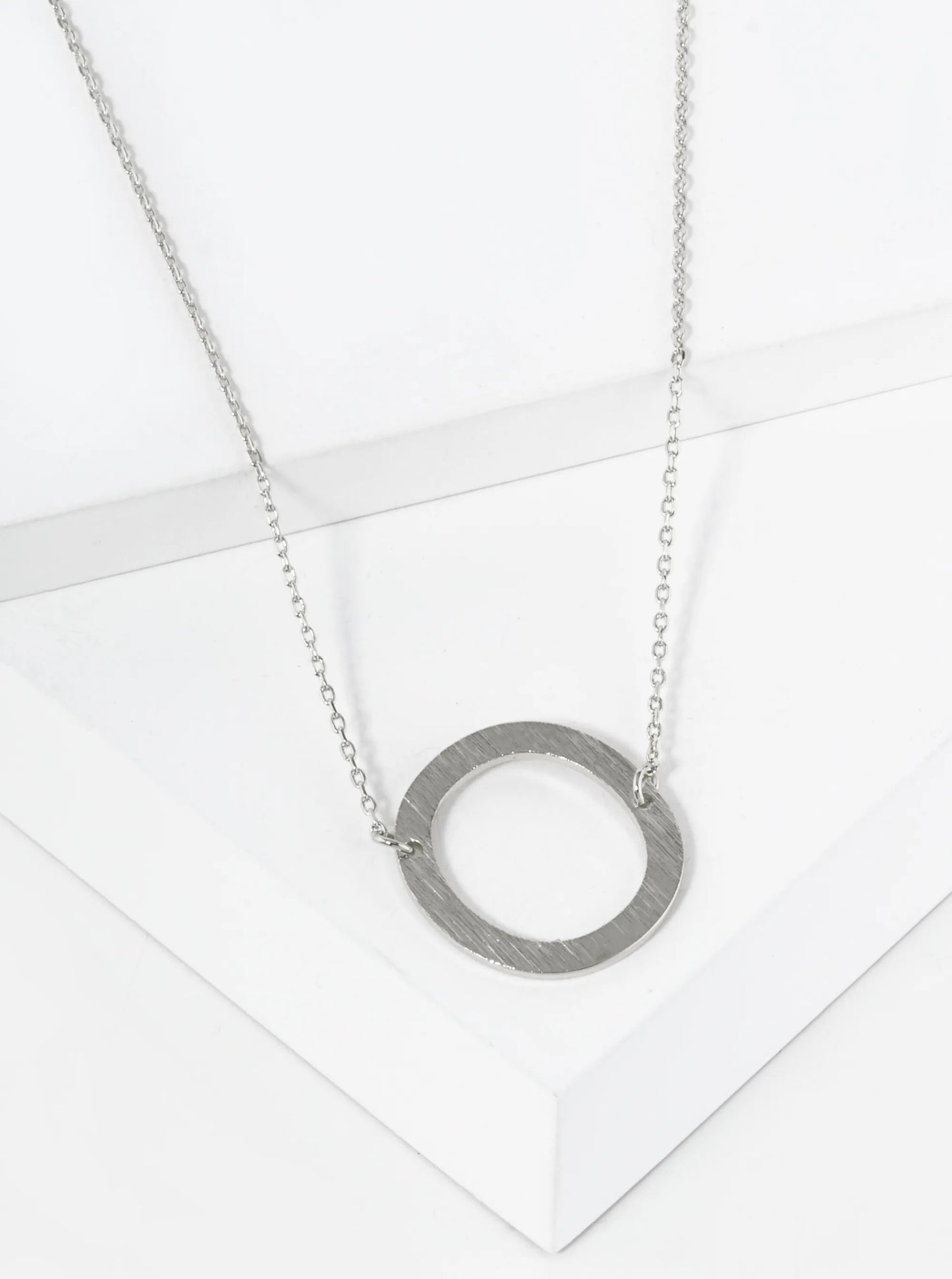 18K Gold Dipped Brushed Metal Initial Alphabet Letter Pendant Necklace