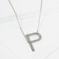 18K Gold Dipped Brushed Metal Initial Alphabet Letter Pendant Necklace
