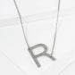 18K Gold Dipped Brushed Metal Initial Alphabet Letter Pendant Necklace