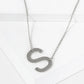 18K Gold Dipped Brushed Metal Initial Alphabet Letter Pendant Necklace