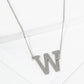 18K Gold Dipped Brushed Metal Initial Alphabet Letter Pendant Necklace