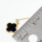 18K Gold Dipped CZ 12mm Quatrefoil Drop 925 Sterling Sliver Post Earrings