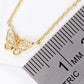 18K Gold Dipped CZ Butterfly Pendant Delicate Necklace