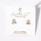 18K Gold Dipped CZ Cherry Shape Stud Earrings