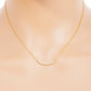 18K Gold Dipped CZ Curved Bar Pendant Delicate Necklace