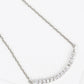18K Gold Dipped CZ Curved Bar Pendant Delicate Necklace