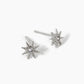 18K Gold Dipped CZ Dainty Sunburst Stud Earrings