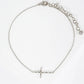 18K Gold Dipped CZ Embedded Delicate Cross Brass Chain Anklet