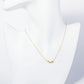 18K Gold Dipped CZ Eye Fishbone Pendant Necklace