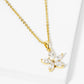 18K Gold Dipped CZ Flower Pendant Necklace