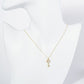 18K Gold Dipped CZ Mother Of Pearl Key Pendant Necklace