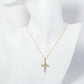 18K Gold Dipped CZ Pave 1 Inch Cross Pendant Necklace