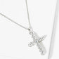 18K Gold Dipped CZ Pave 1 Inch Cross Pendant Necklace