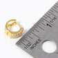18K Gold Dipped CZ Pave 10mm Huggie Hoop Earrings