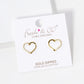 18K Gold Dipped CZ Pave 11mm Heart Stud Earrings