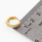 18K Gold Dipped CZ Pave 12mm Huggie Hoop Earrings