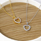 18K Gold Dipped CZ Pave 13mm Heart Pendant Necklace