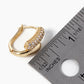 18K Gold Dipped CZ Pave 15mm Huggie Hoop Earrings