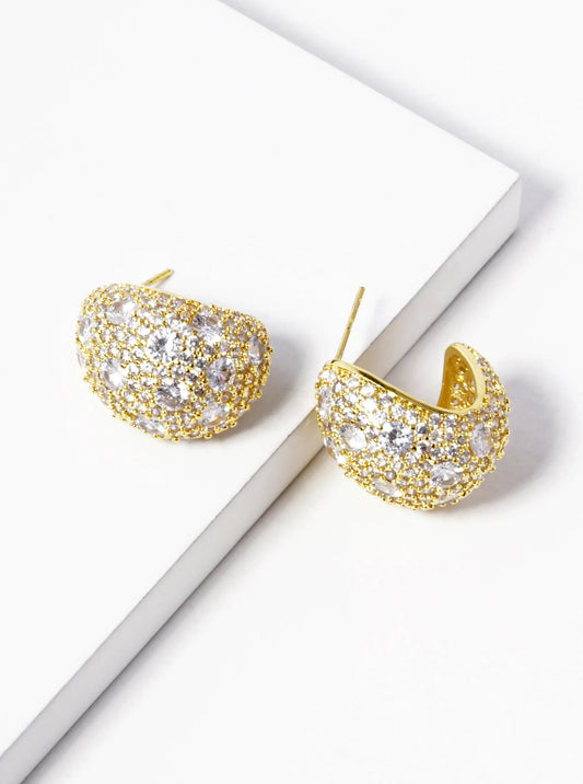 18K Gold Dipped CZ Pave 20mm Sparkling Hoop Earrings