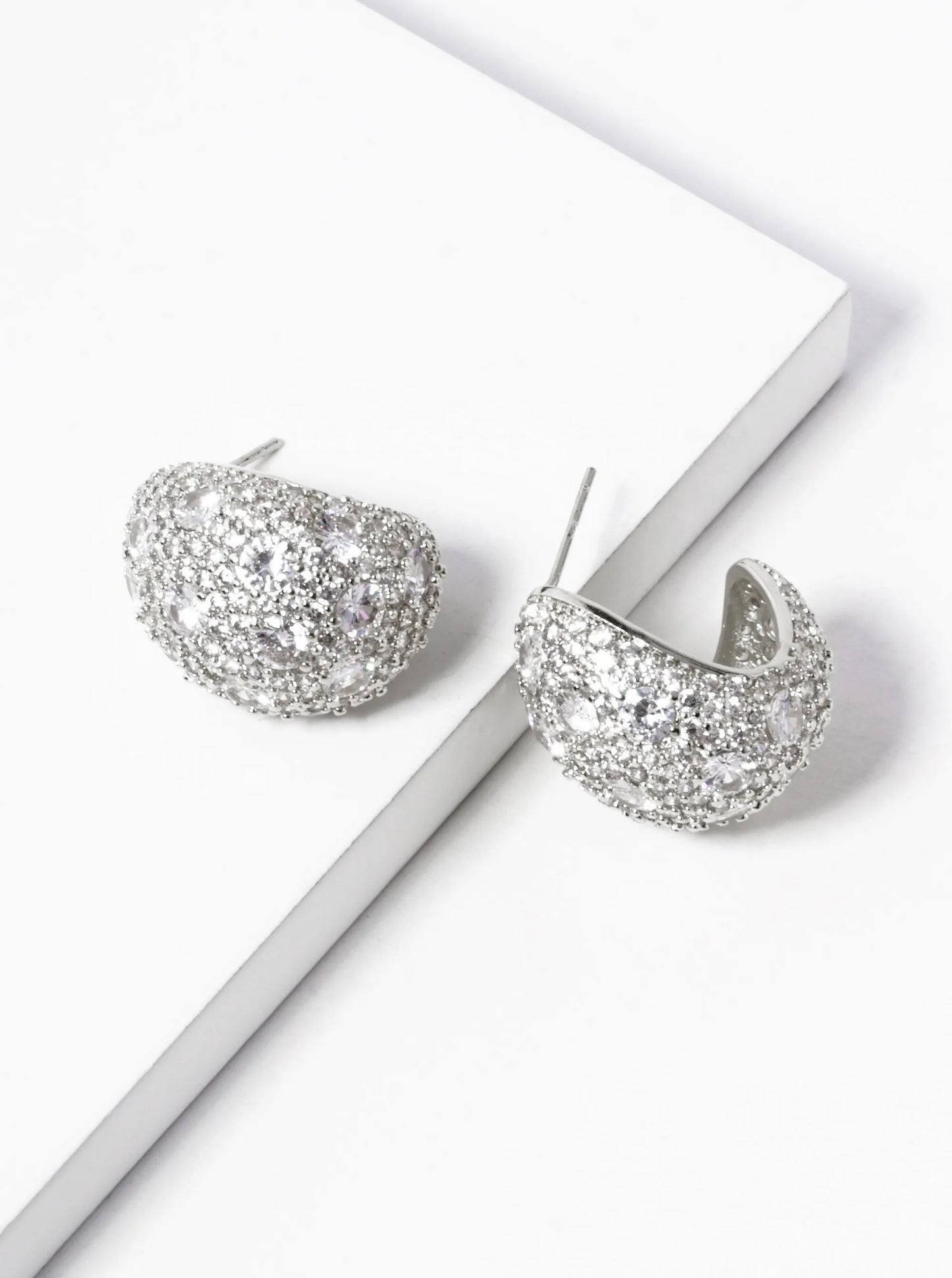 18K Gold Dipped CZ Pave 20mm Sparkling Hoop Earrings