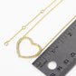 18K Gold Dipped CZ Pave 21mm Heart Pendant Necklace
