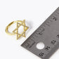 18K Gold Dipped CZ Pave 22mm Star Of David Adjustable Ring