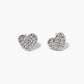 18K Gold Dipped CZ Pave 5mm Heart Post Stud Earrings