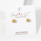 18K Gold Dipped CZ Pave 5mm Snowball Stud Earrings