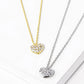 18K Gold Dipped CZ Pave 6mm Heart Pendant Necklace