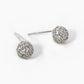 18K Gold Dipped CZ Pave 6mm Hemisphere Stud Earrings
