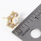 18K Gold Dipped CZ Pave 6mm Pearl Stud Earrings