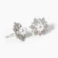 18K Gold Dipped CZ Pave 6mm Pearl Stud Earrings