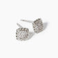 18K Gold Dipped CZ Pave 6mm Square Post Stud Earrings