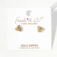 18K Gold Dipped CZ Pave 7mm Triangle Post Stud Earrings